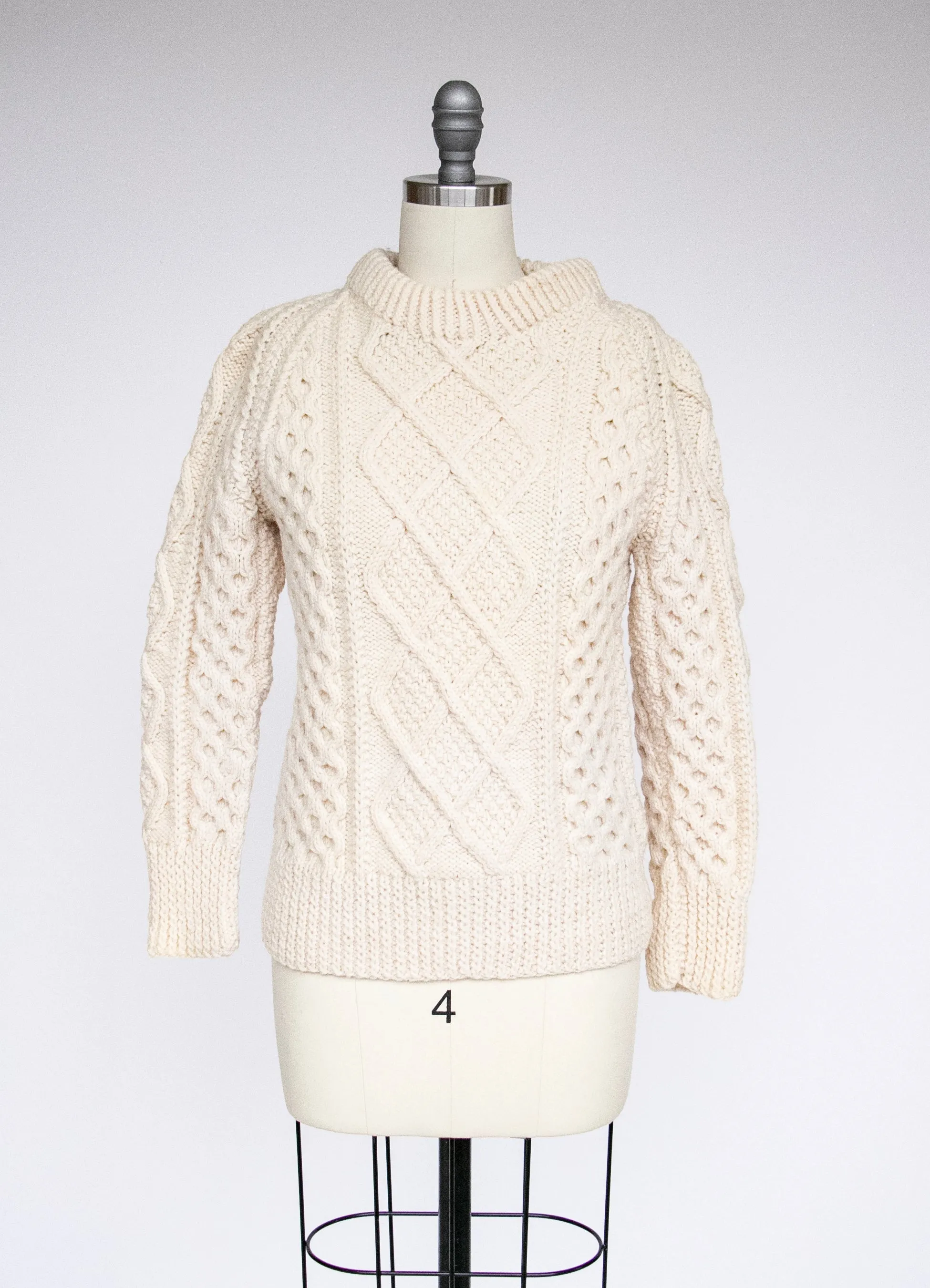 1970s Wool Knit Fisherman Sweater XS