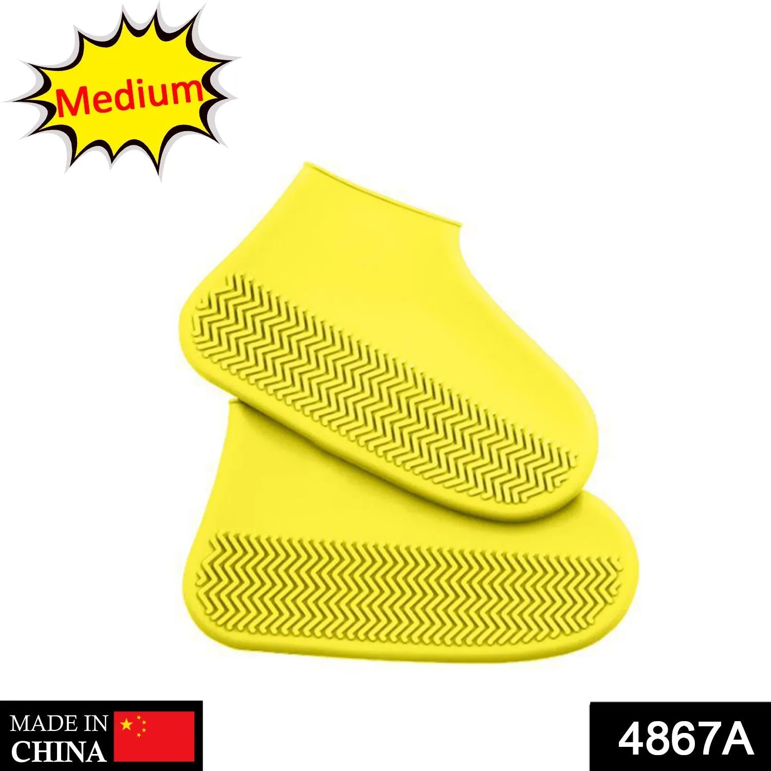 4867A NON-SLIP SILICONE RAIN REUSABLE ANTI SKID WATERPROOF FORDABLE BOOT SHOE COVER (MEDIUM)