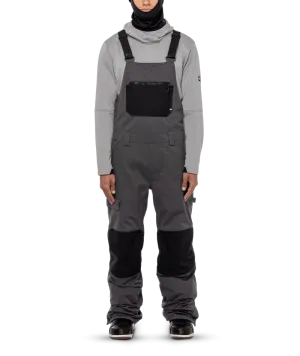 686 Hot Lap Insulated Bib Snowboard Pants Charcoal Colorblock 2024