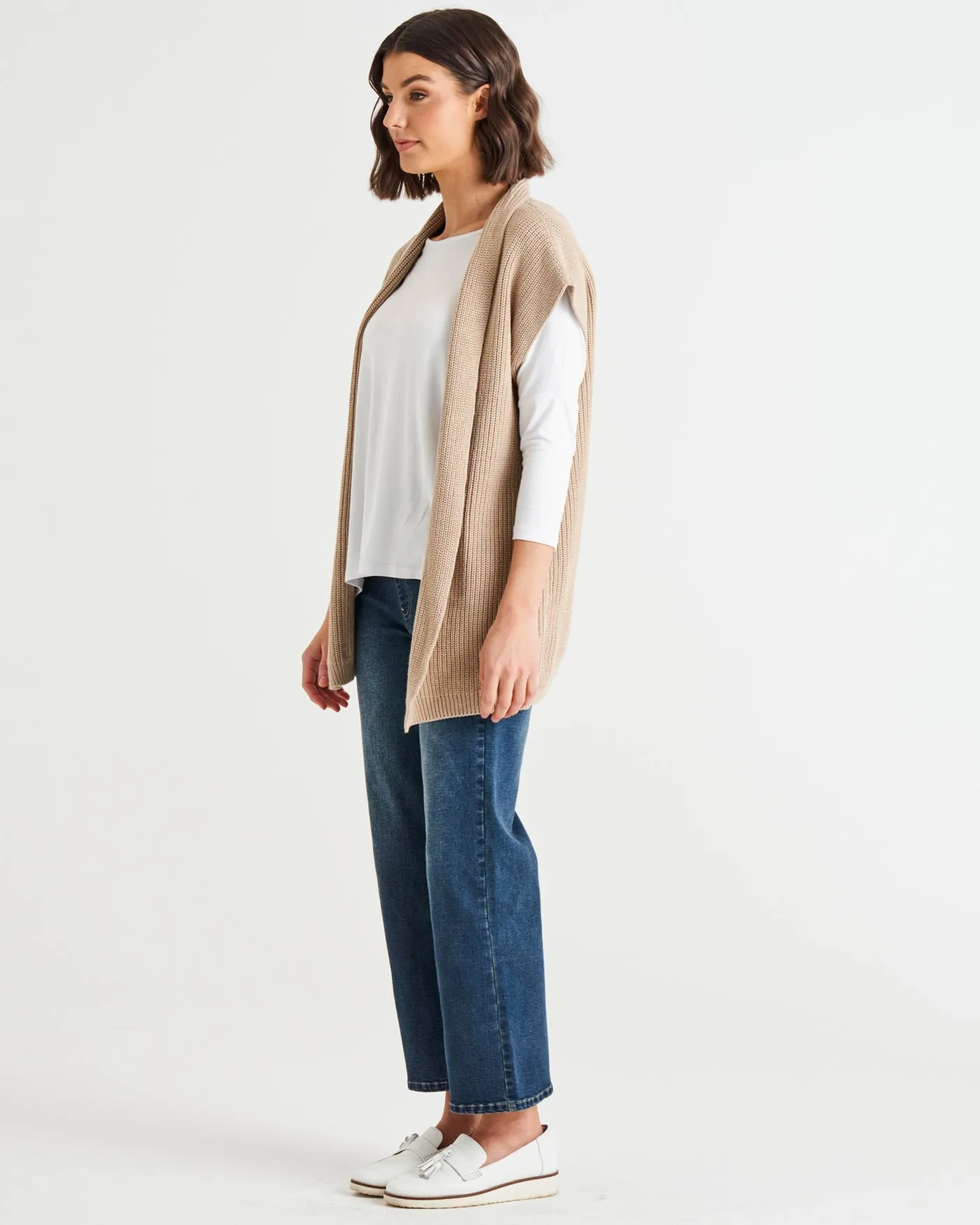 ALLEGRA KNITTED CAPELET - OAT