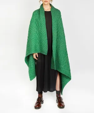 Aran Throw Green Marl