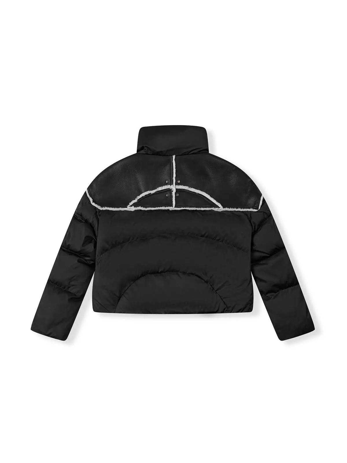 ASOBIO Color-Blocked Lambswool Puffer Jacket