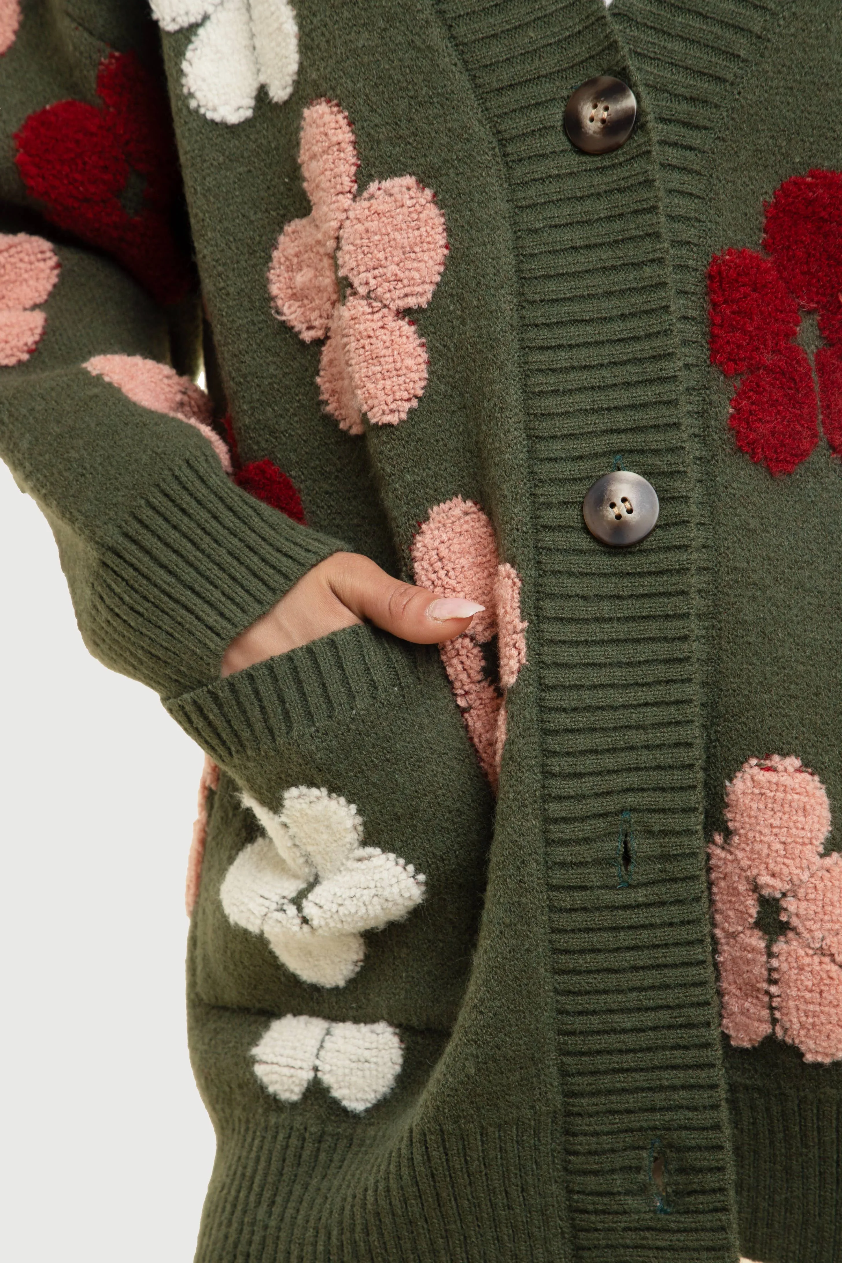 Autumn  Floral Knit Cardigan