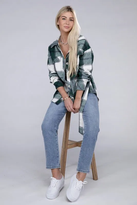 Belted Plaid Shacket for Effortless Style