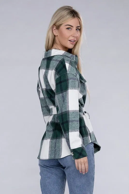 Belted Plaid Shacket for Effortless Style