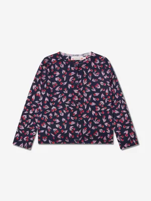 Bonpoint Girls Tyra Wool Cardigan in Navy