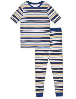 Boys 2- Piece Super Soft Jersey Snug Fit Pajama Set- Stripes.