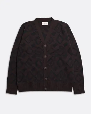 Buckley Cardigan - Brown / Black Geo Pattern