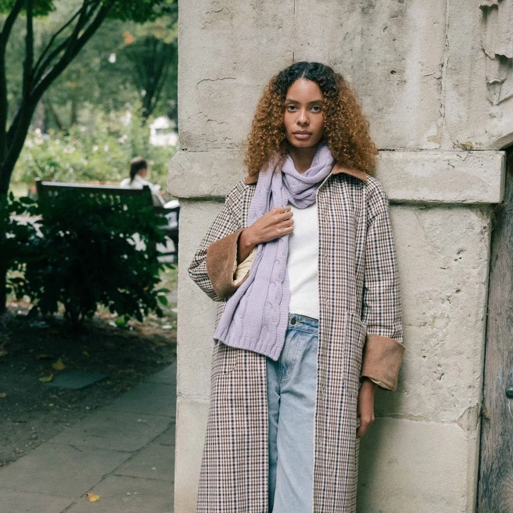 Cable Knit Scarf - Lilac