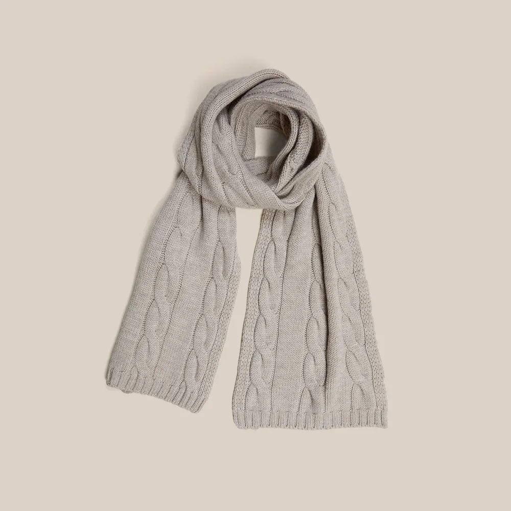 Cable Knit Scarf - Oatmeal