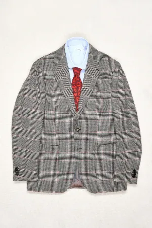 Casa Del Sarto Black/White/Red Prince of Wales Check Wool Sport Coat