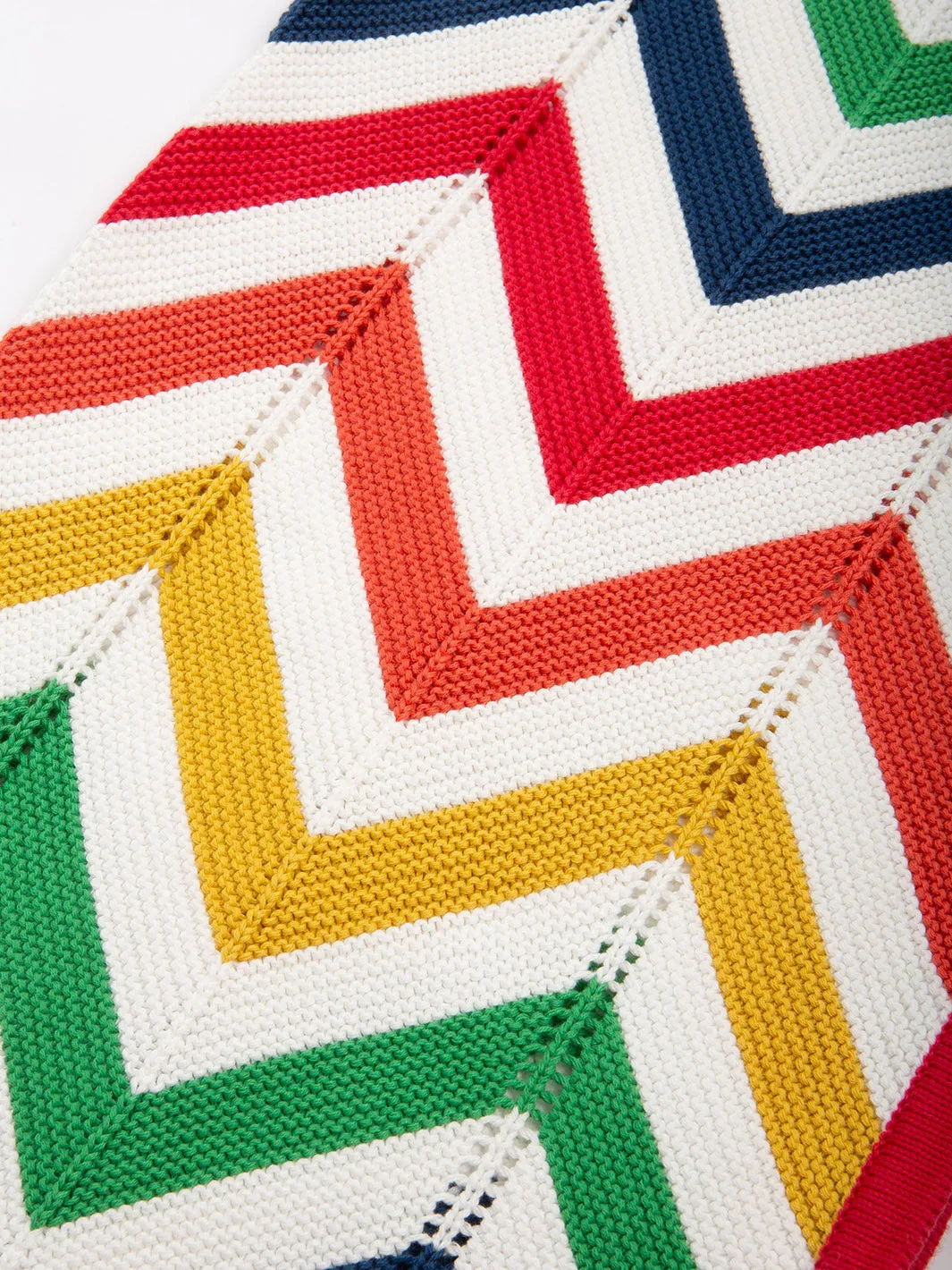 Chevron knit blanket rainbow