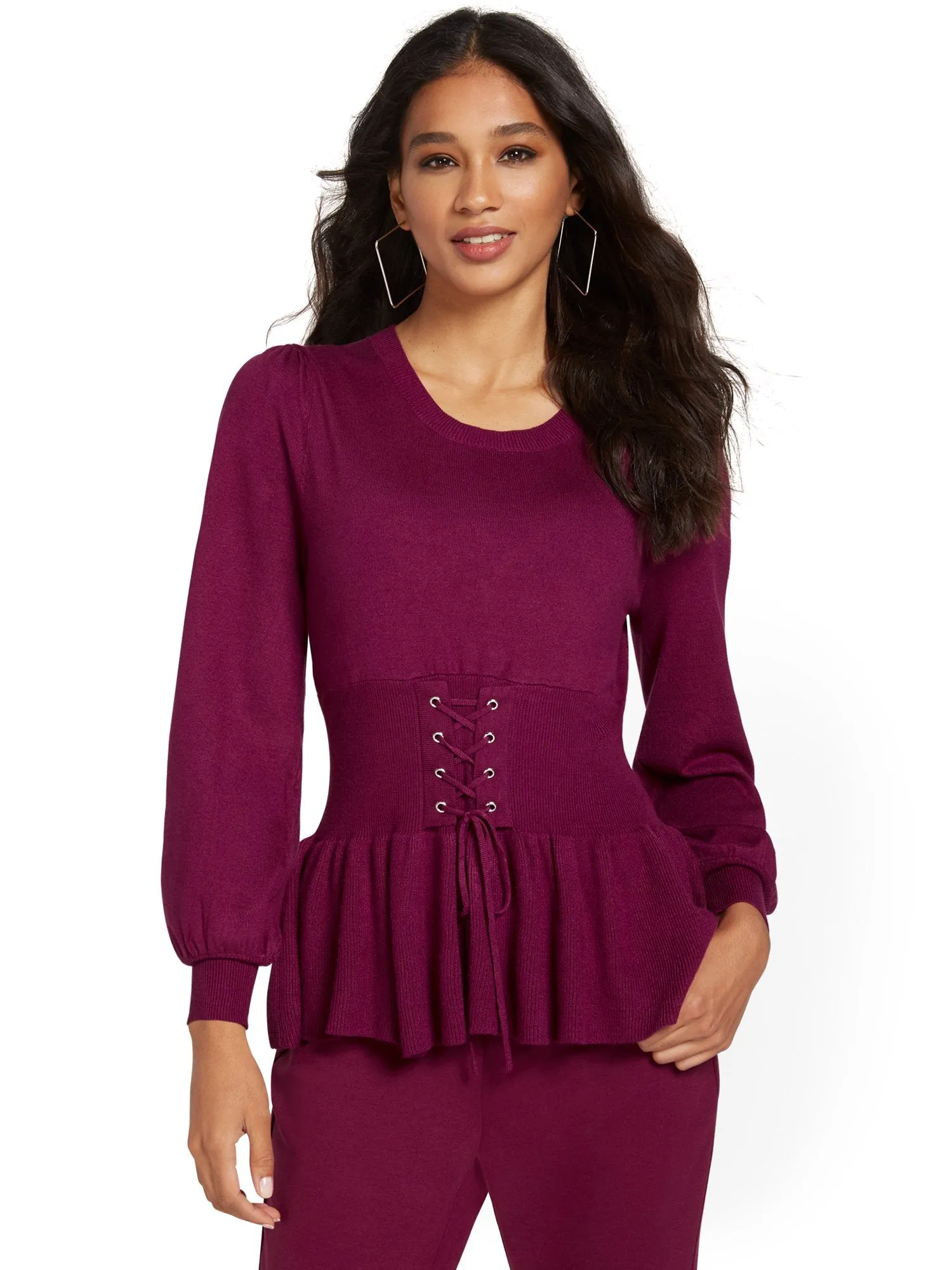 Corset-Waist Sweater