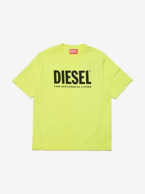 Diesel Kids Logo T-Shirt in Yellow