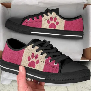 Dog Texture Paw In The Middle Low Top Shoes Canvas Sneakers, Dog Printed Shoes, Canvas Shoes For Men, Women