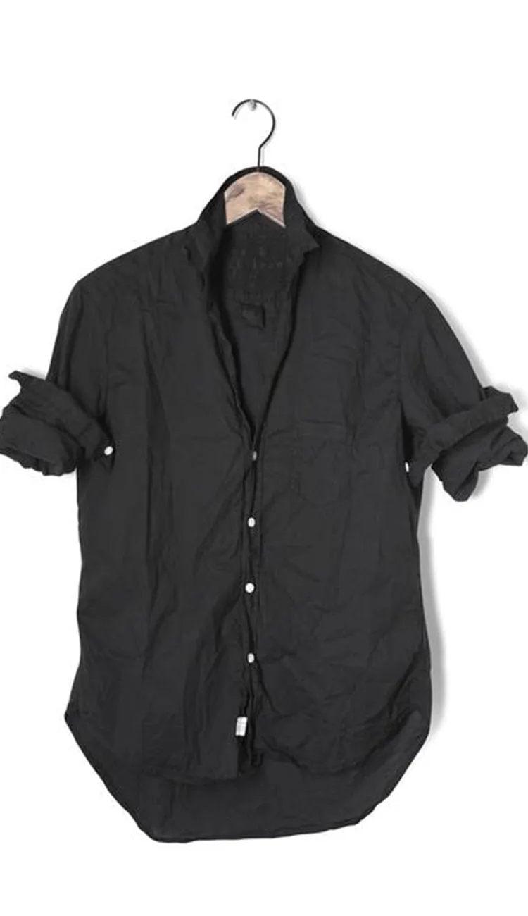 Eileen Black Light Poplin Button Down Shirt