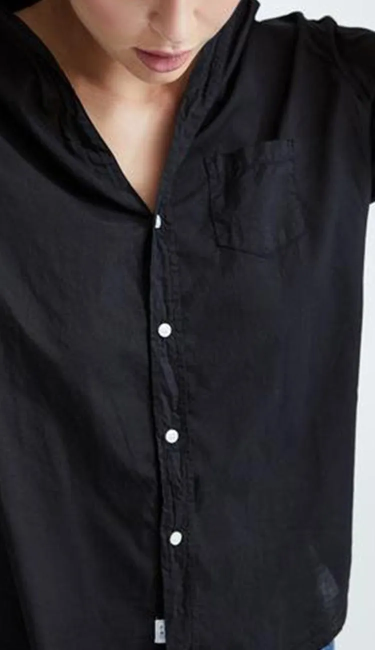 Eileen Black Light Poplin Button Down Shirt