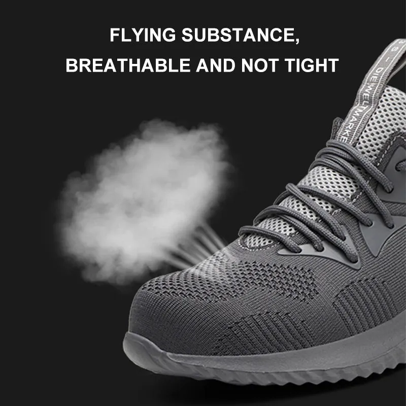 Flying woven safety shoes for all seasons