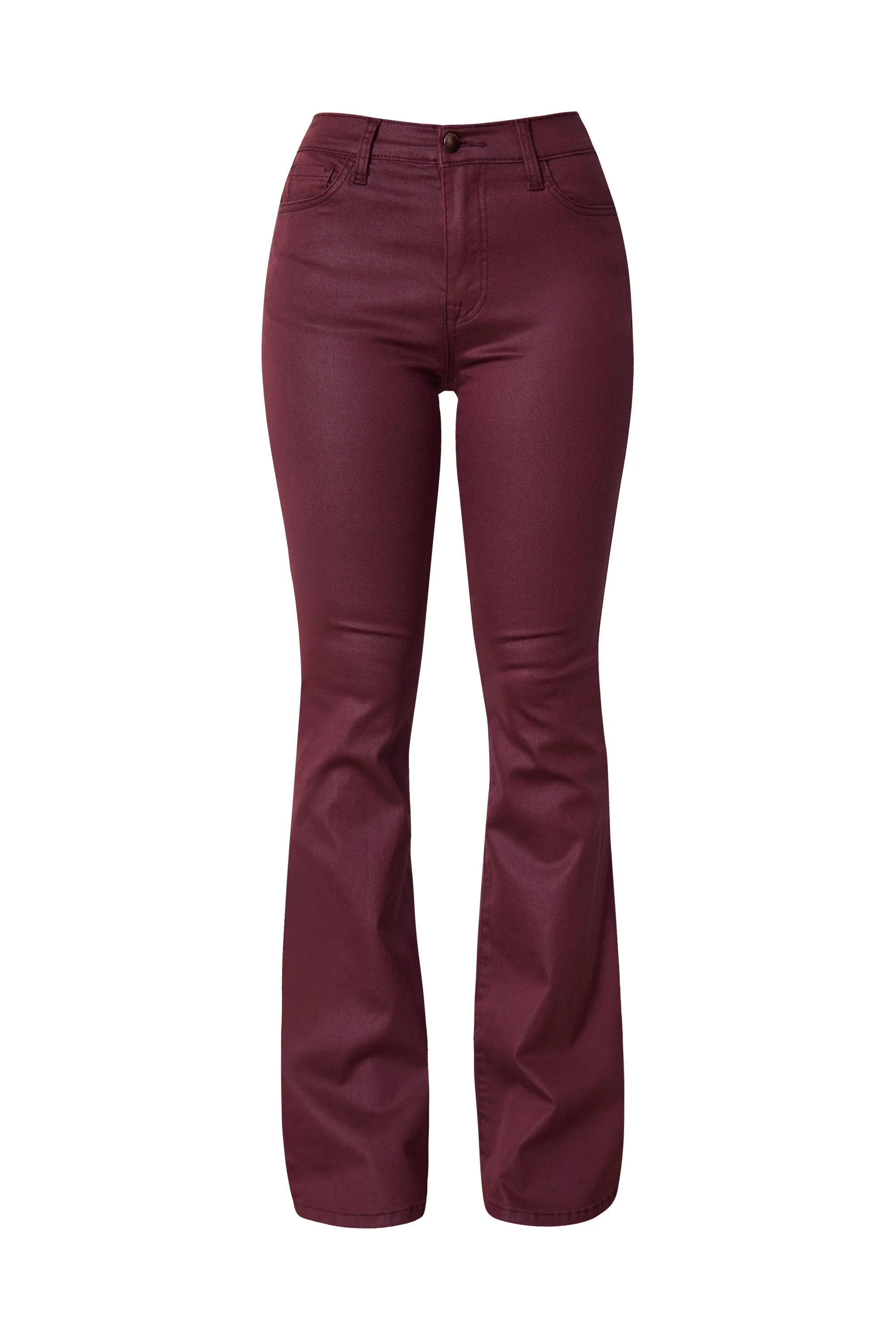 Fran Burgundy Vegan Leather Pants