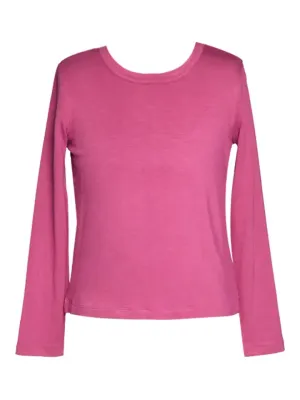 GBY Long Sleeve Basic Tee Shirt in Berry