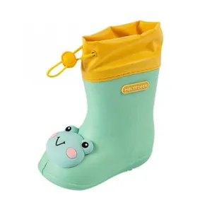 Green 150Children's Cartoon Pvc Rubber Waterproof Rain Boots Fashion Classic Baby Water Shoes Rabbit Frog Dolls Boys Girls