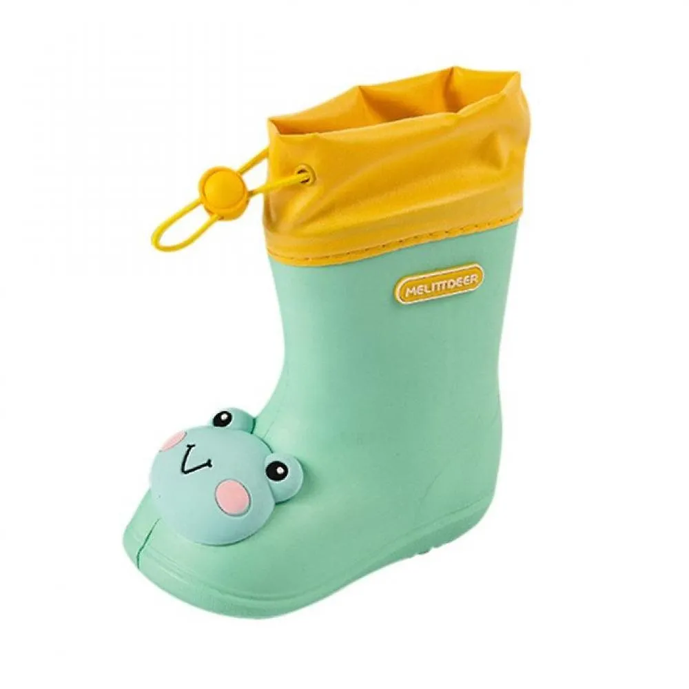 Green 160Children's Cartoon Pvc Rubber Waterproof Rain Boots Fashion Classic Baby Water Shoes Rabbit Frog Dolls Boys Girls