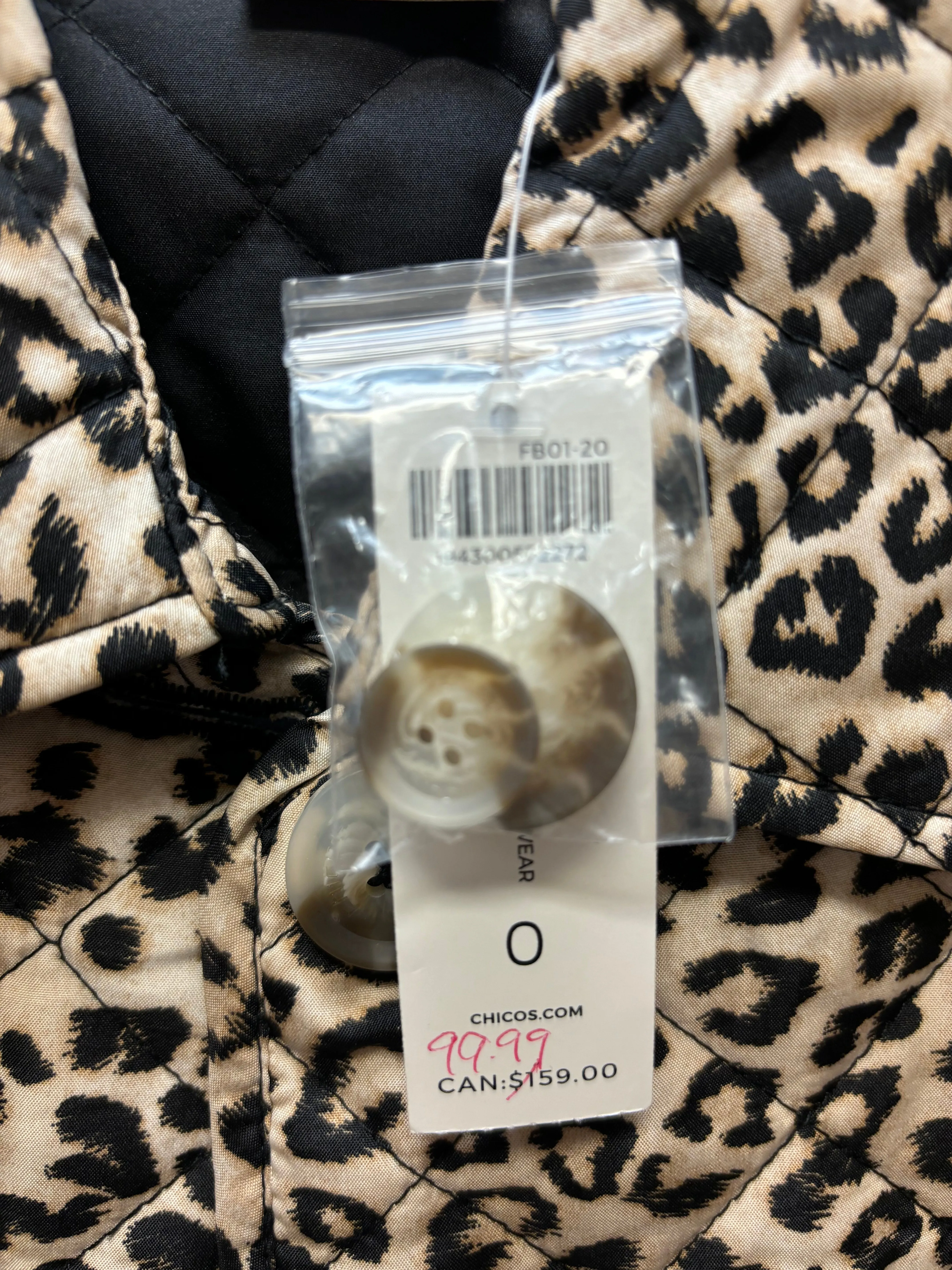 Jacket Puffer & Quilted By Chicos In Animal Print, Size: S