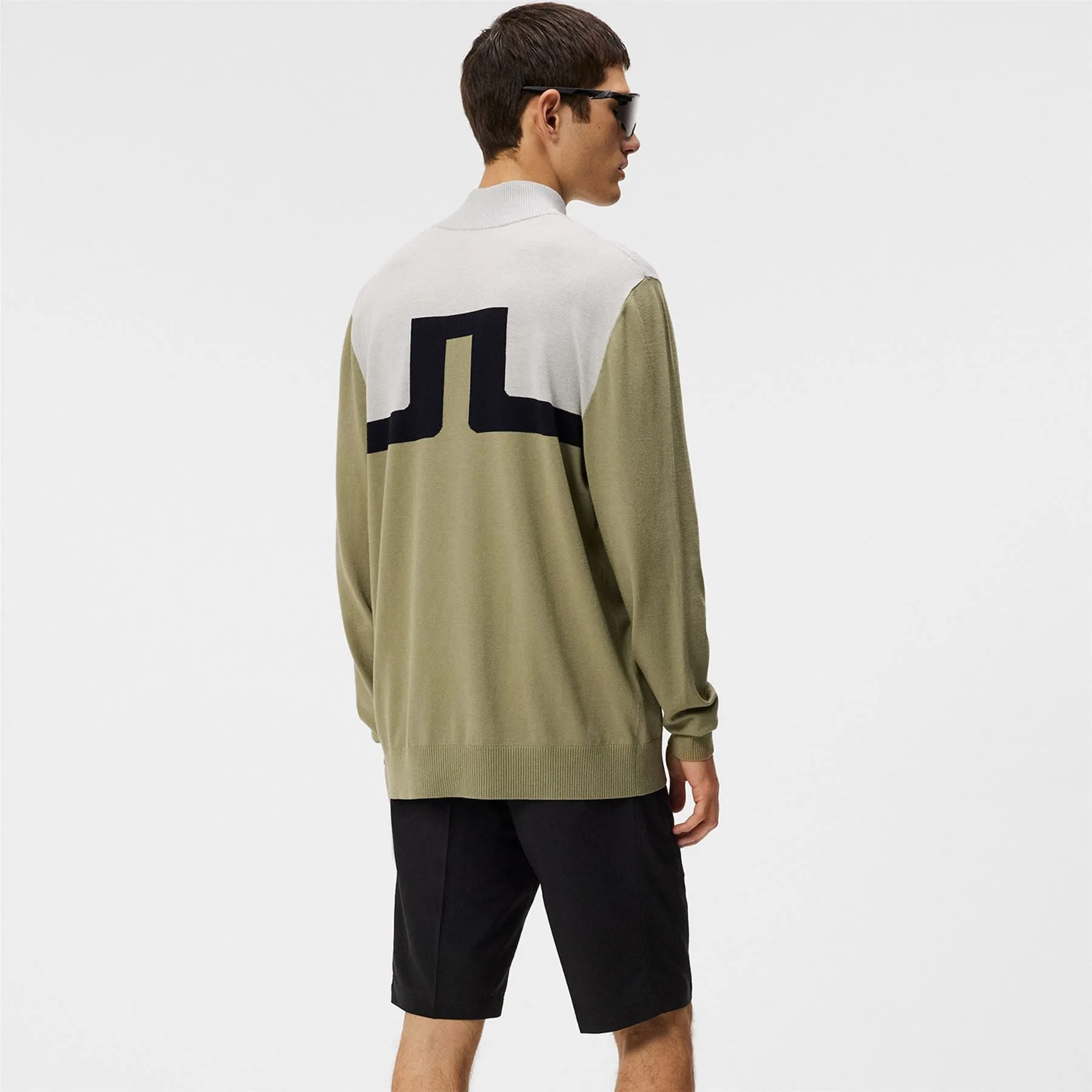 Jeff Quarter Zip Knitted Sweater Oil Green - SS24