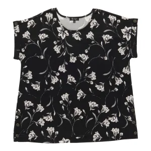 lily morgan Women's Plus Printed Button Detail Snit Top