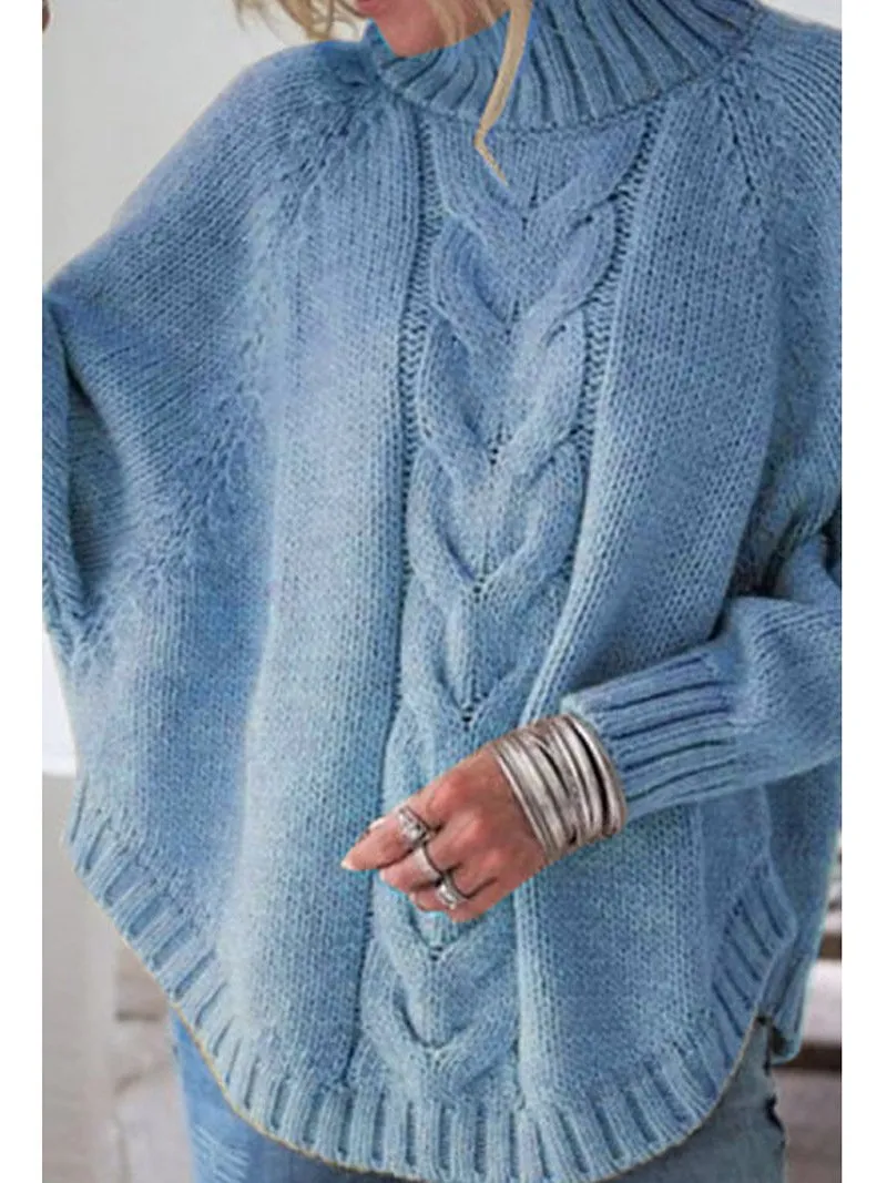 Loose bat sleeve knitted sweater