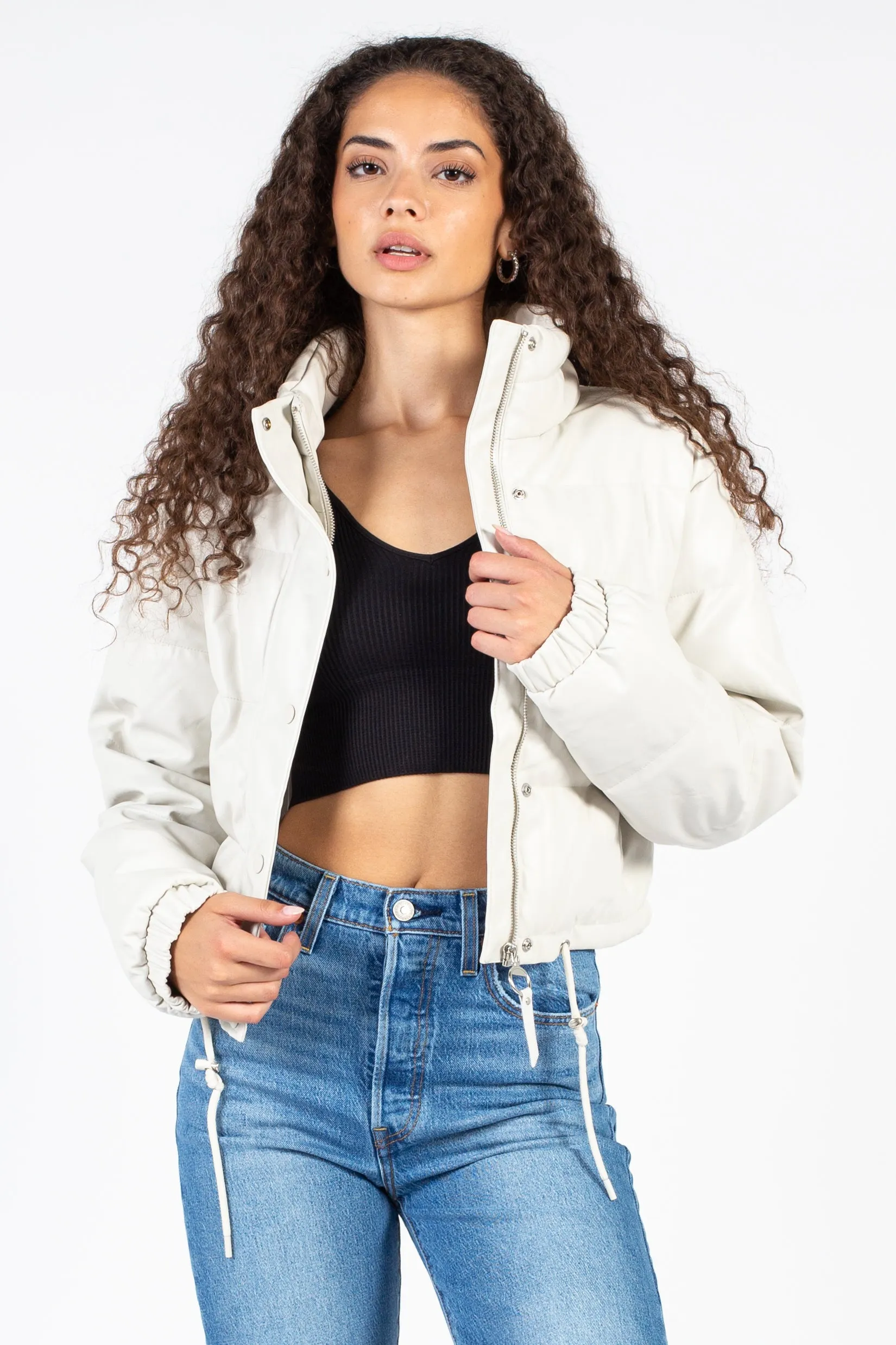 Meilani Vegan Leather Cropped Jacket