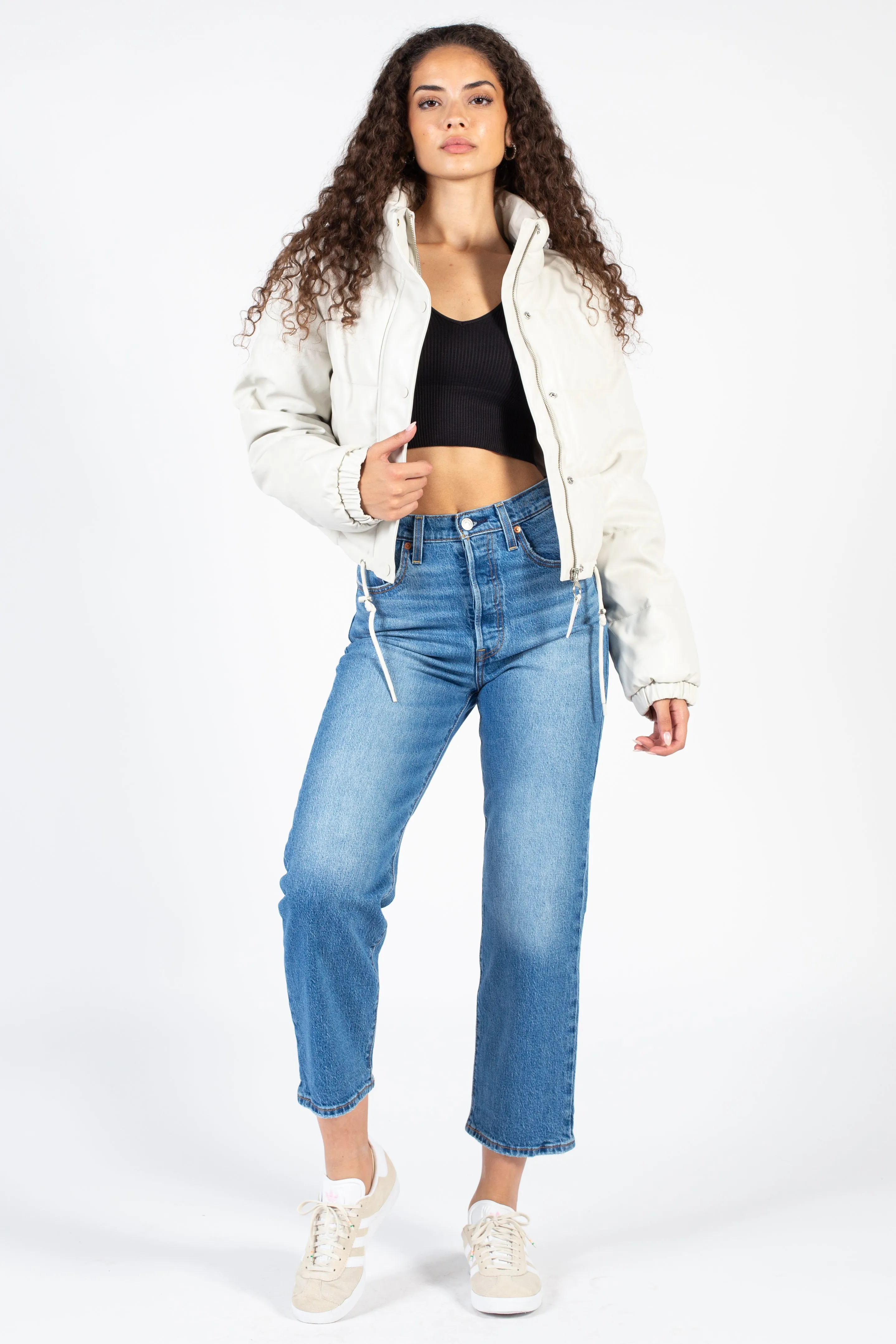 Meilani Vegan Leather Cropped Jacket