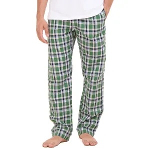 Men summer Green x Dark Blue checkered pants