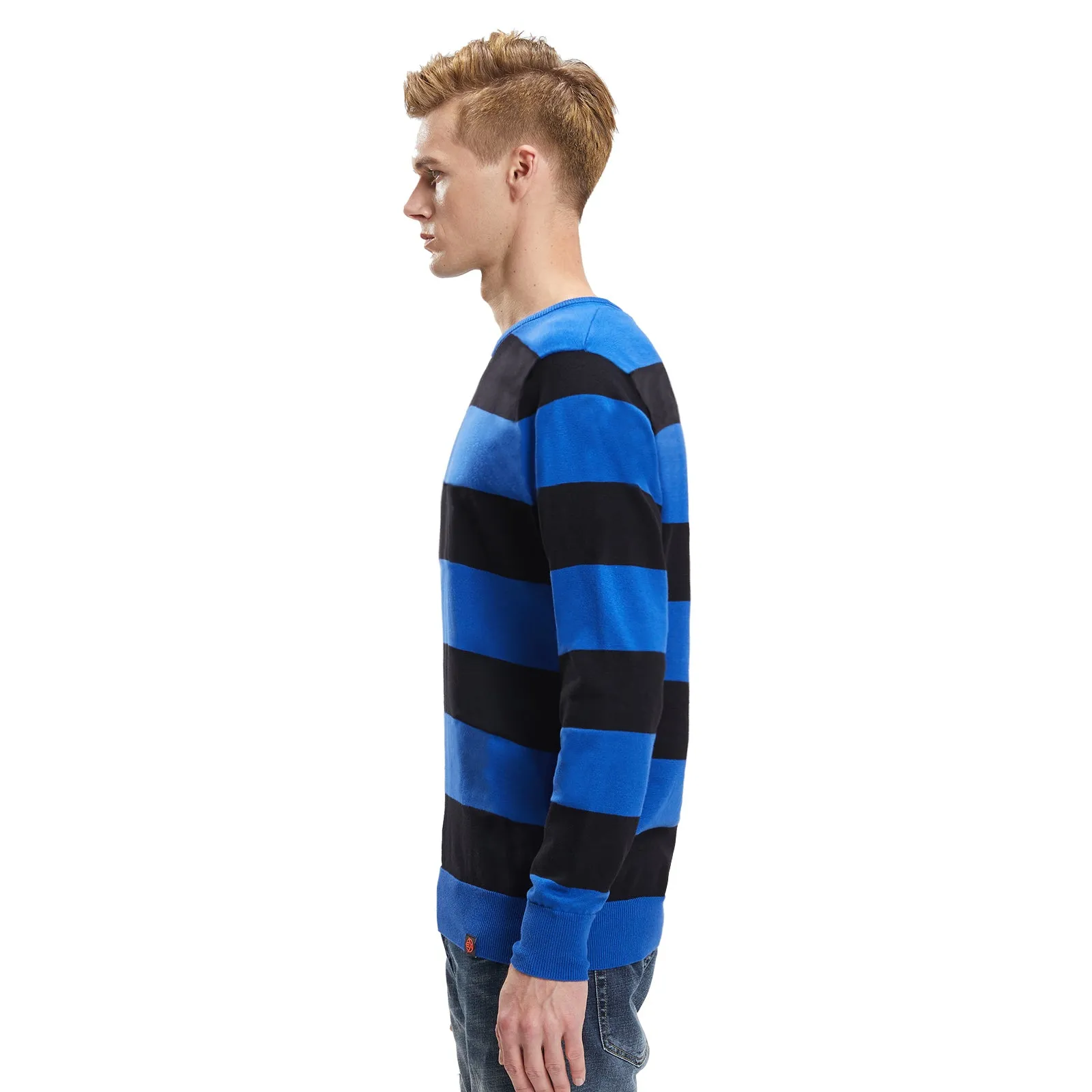 Men's Stripe cotton Knitwear Sweater  Red Blue S M L XL