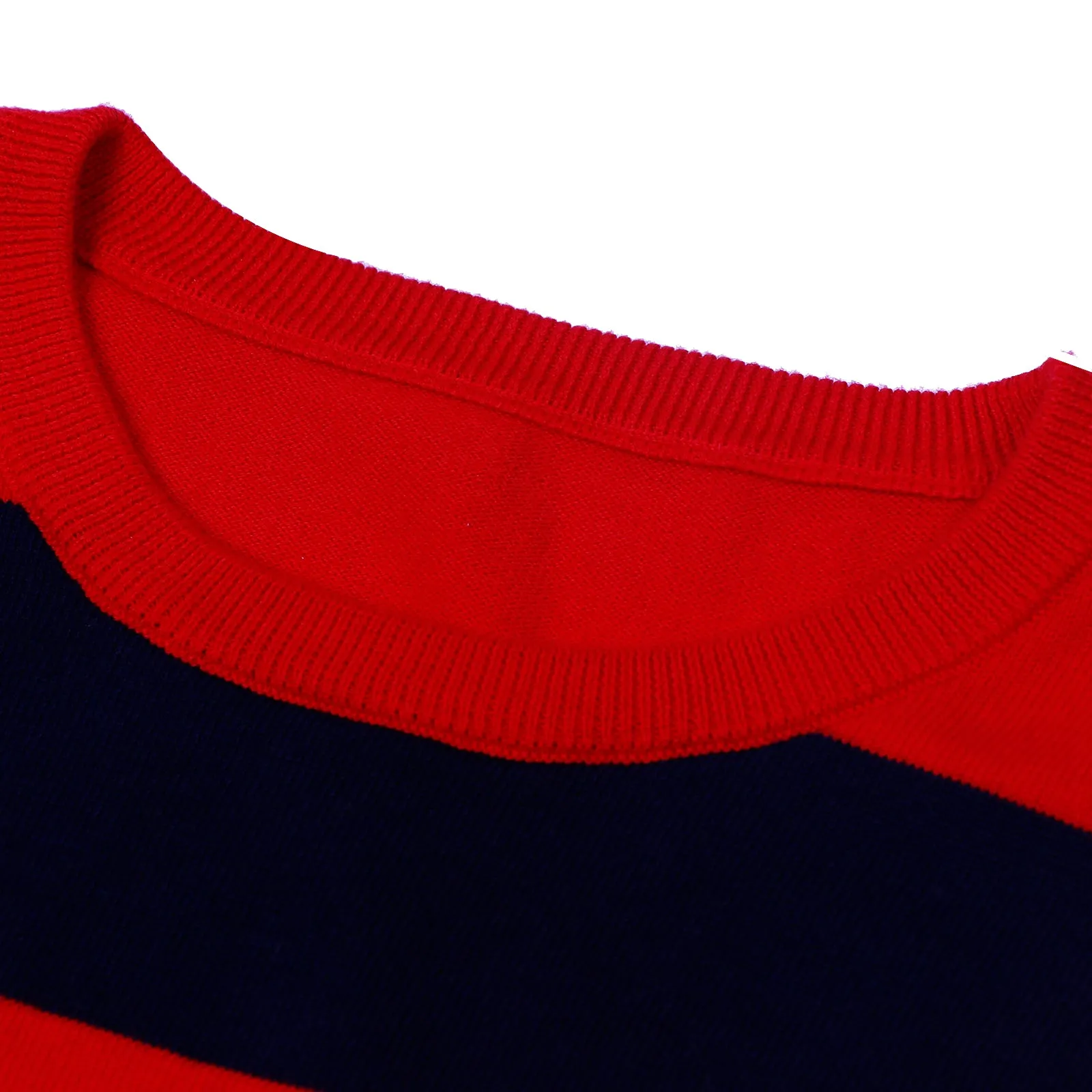 Men's Stripe cotton Knitwear Sweater  Red Blue S M L XL