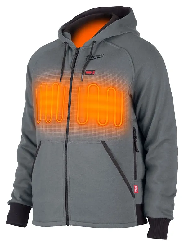 Milwaukee 306G-21-M Heated Hoodie, M, Men's, Gray, Regular Fit :EA: QUANTITY: 1