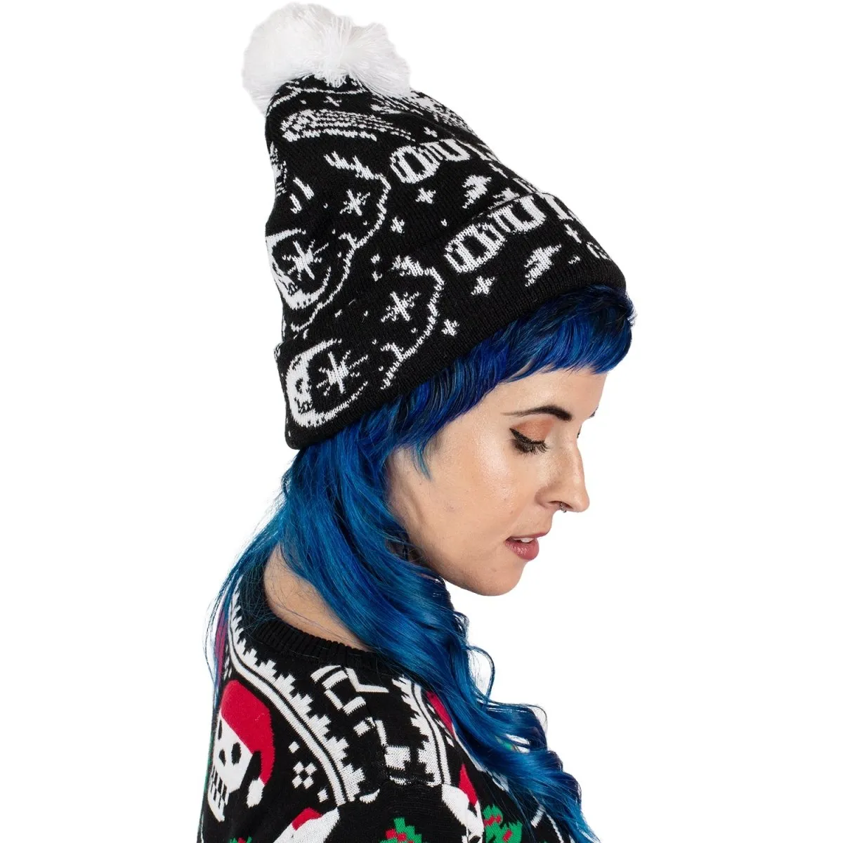 Ouija Magic Pom Pom Knit Beanie