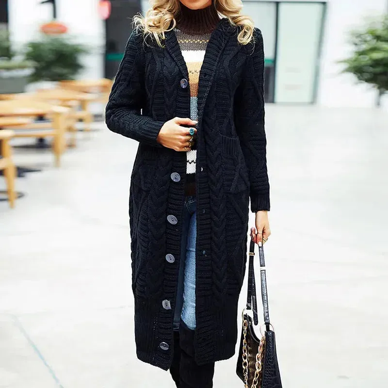 Oversized Loose Knitted Long Sleeve Button Knitwear Autumn Winter Coats