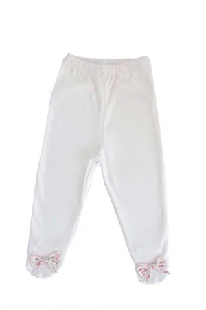 Pants Pima Cotton White Pants with butterfly details in the bottom