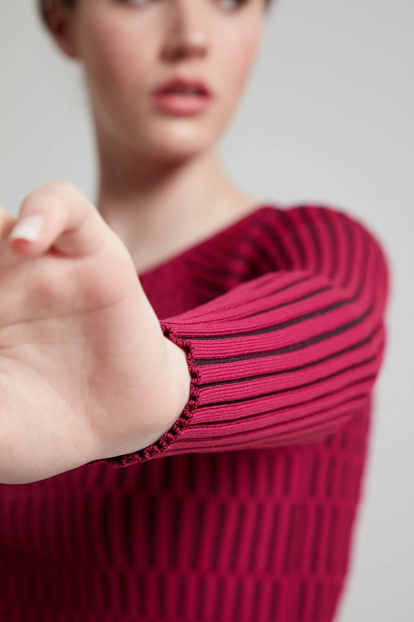 Plaited Ribbed-Knit Top