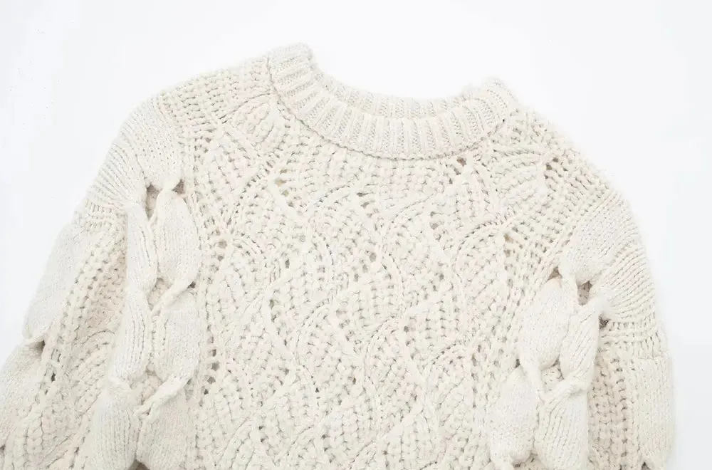 Pre Order:  Side Tie Cable Knit Sweater