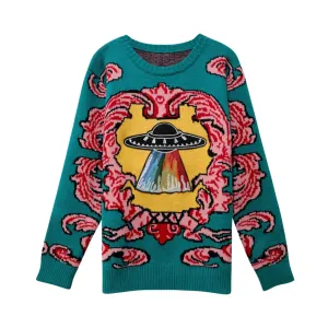 Pre Order:  UFO Jacquard Knitted Sweater