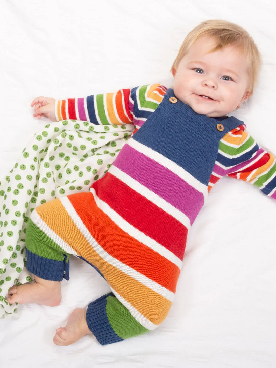 Rainbow knit dungarees