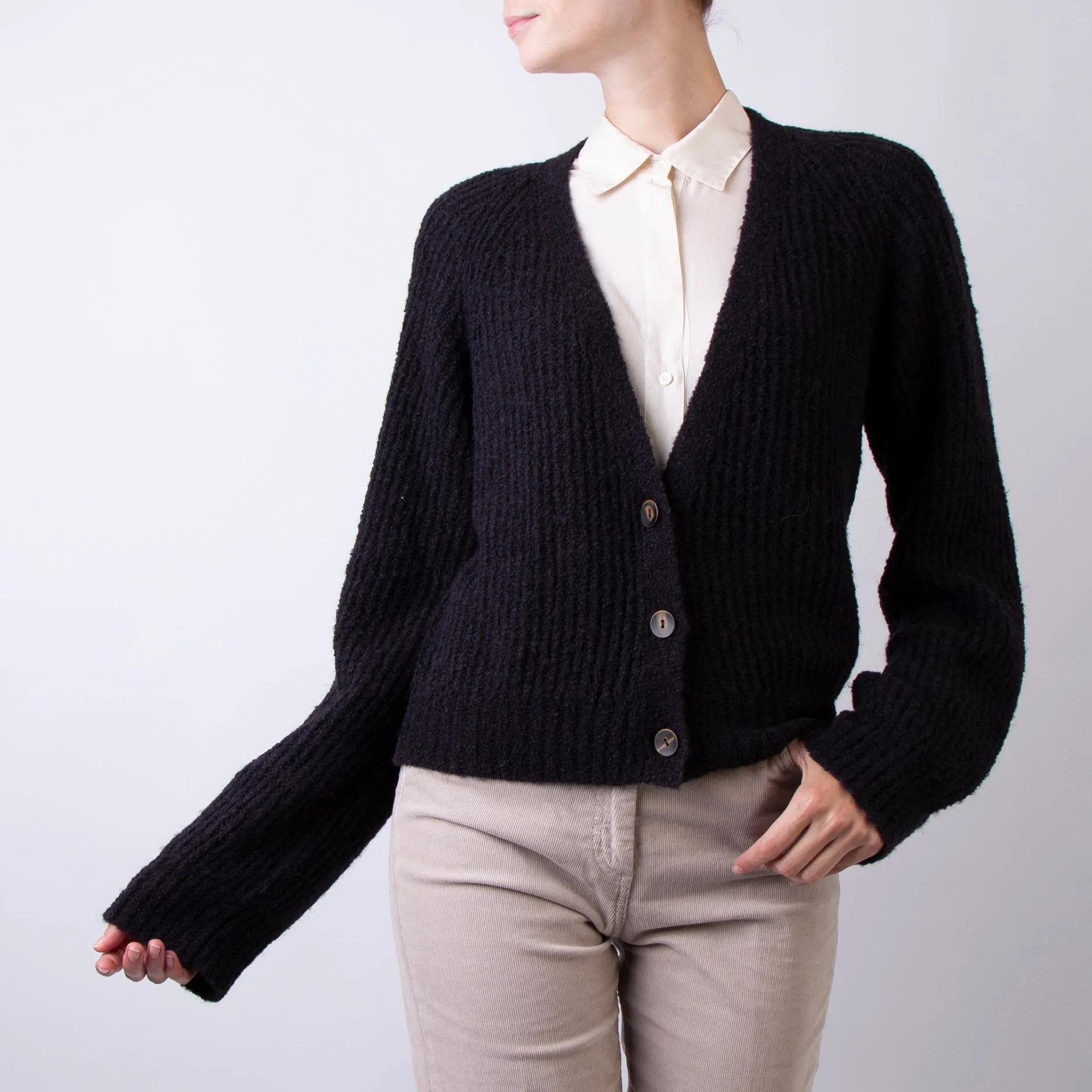 ROBERTO COLLINA CARDIGAN A18110 09 BLACK