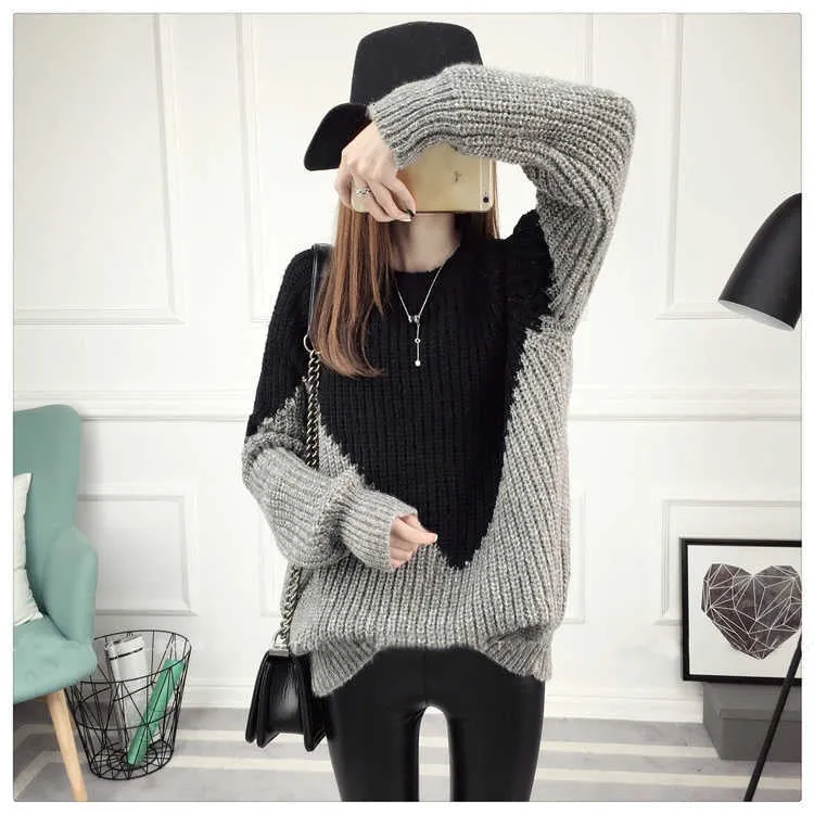 Rosemarie Color Block Knitted Sweater