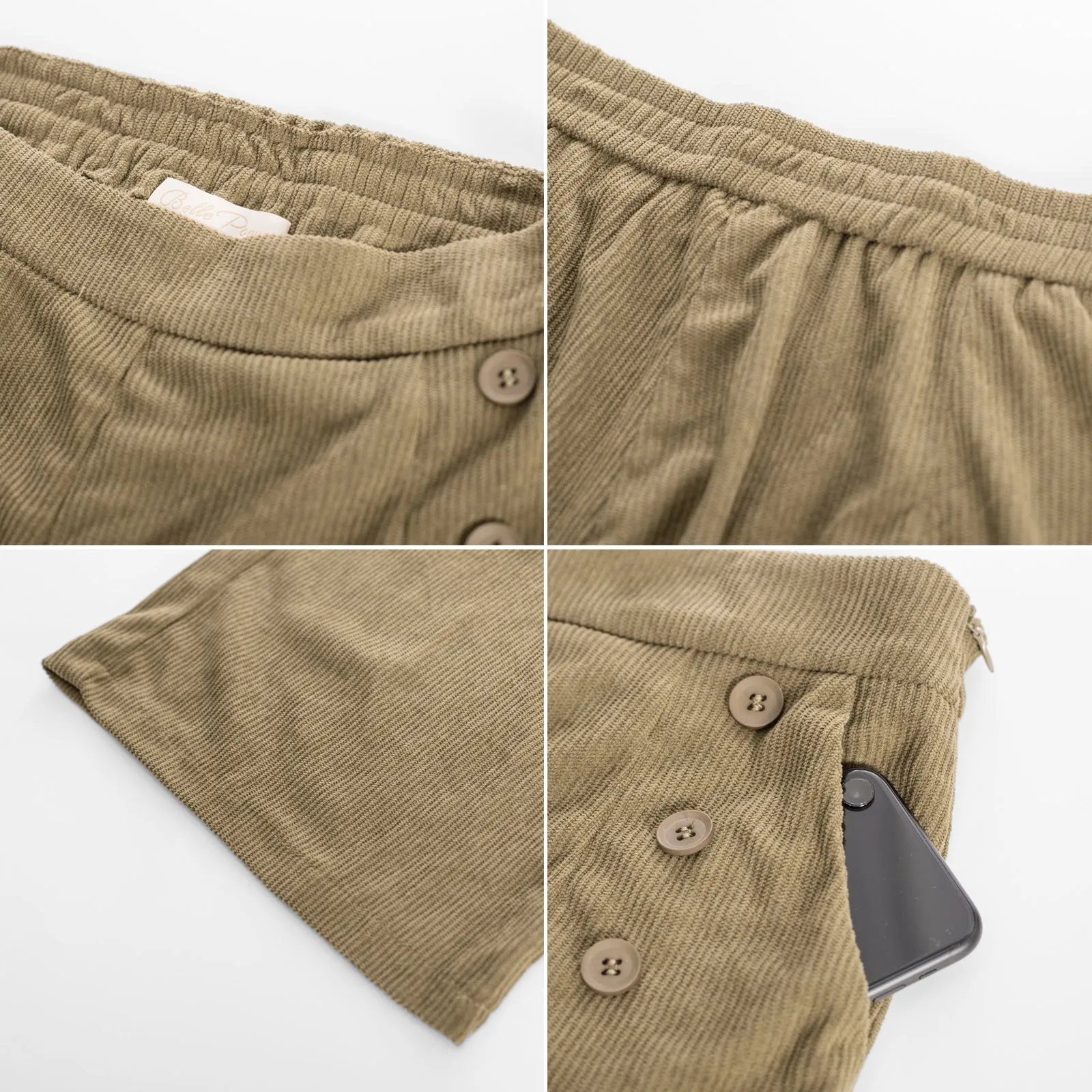 Seckill Offer⌛Corduroy Pants Elastic High Waist Wide-Leg Pants