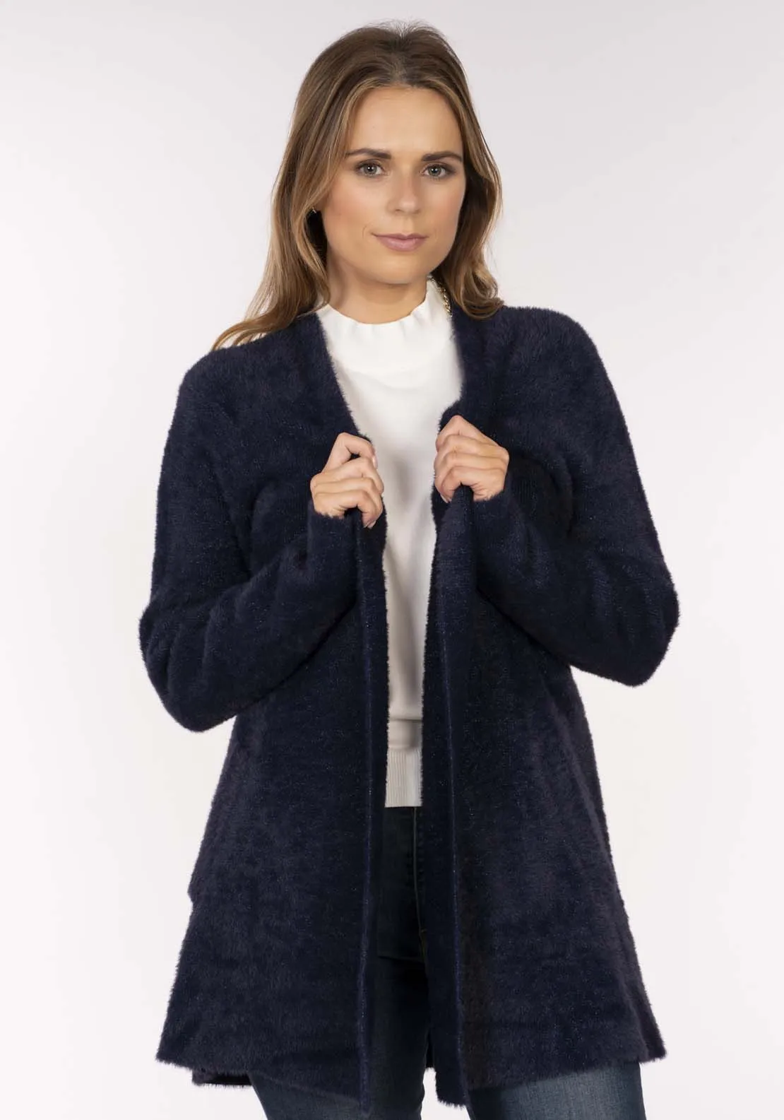 Sparkle Feather Cardi - Navy