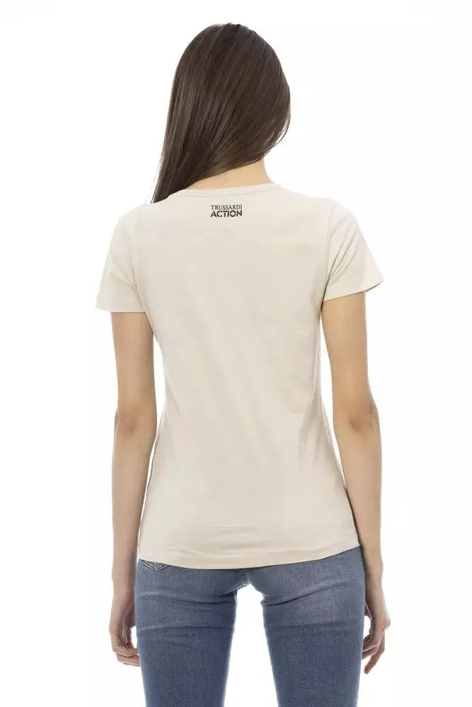 Trussardi Action Beige Cotton Women T-Shirt