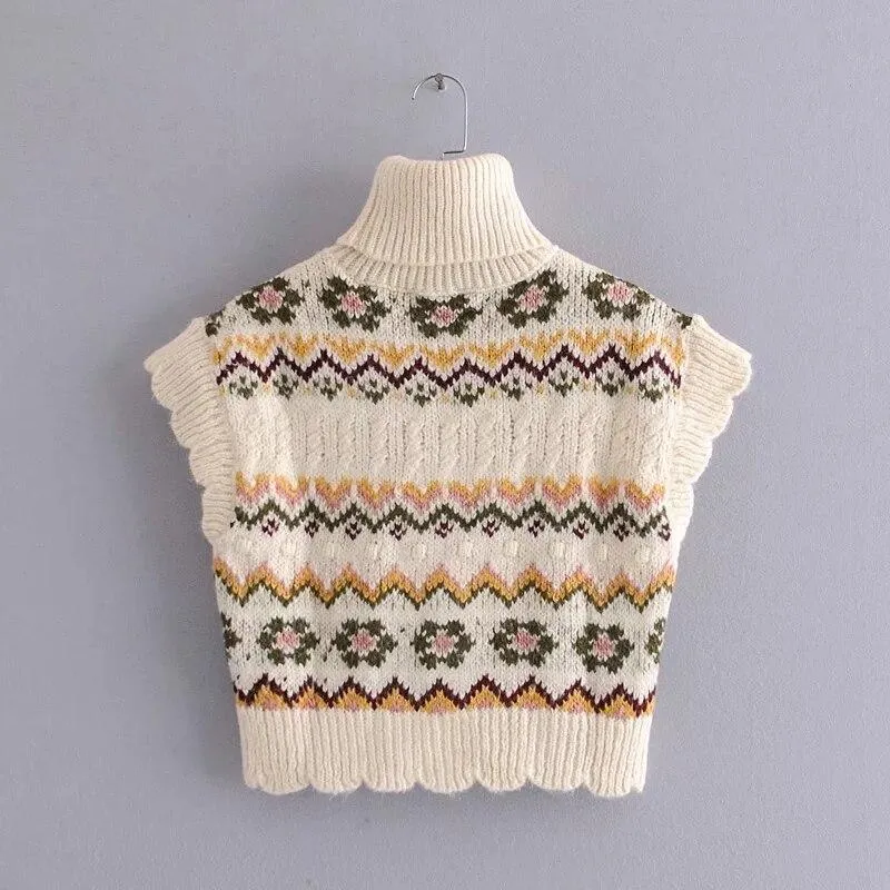 Turtleneck Sleeveless Winter Sweater Vest