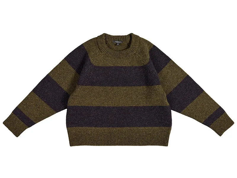 Wide Stripe Jumper Pine Shadow & Charcoal